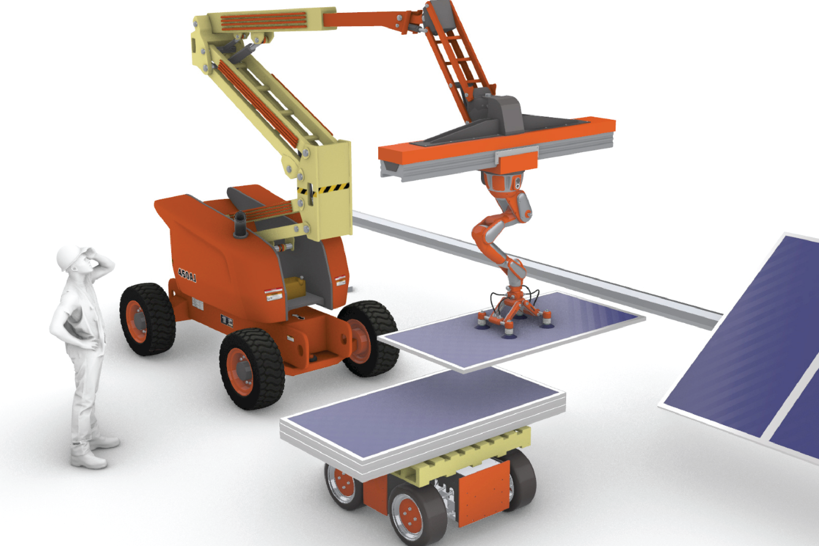 JLG animation showing the partnership with RE2 Robotics